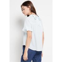 Gambar FAME - Blouse Wanita Lengan Pendek Sky Blue - 9221456 - Biru Muda, S dari FAME Official Kota Surabaya 2 Tokopedia