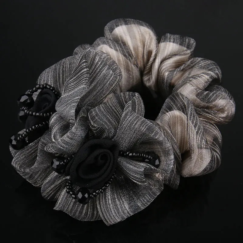 Băng Đô Hoa, Phong Cách Hàn Quốc, Thanh Lịch, Dây Buộc Tóc Scrunchie Lưới, Đầu Sợi, Buộc Tóc Hoa, Băng Đô Dây Cao Su, Dành Cho Nữ 5