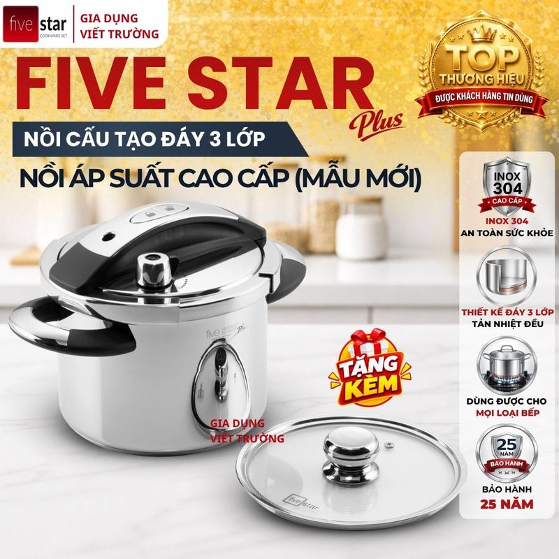 NỒI ÁP SUẤT NUTRIPRO COOKER 6 Lít/7Lít INOX 304 CAO CẤP FIVESTAR PLUS 3 ĐÁY DÙNG MỌI LOẠI BẾP