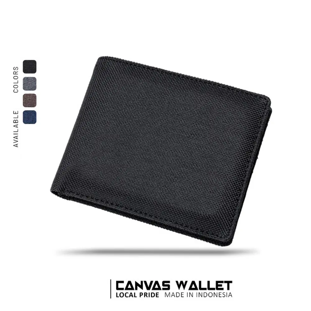 Dompet Kanvas Pria Lipat Dua F30 Men Wallet Casual Dompet Pendek Pria Model terbaru + Bonus Box