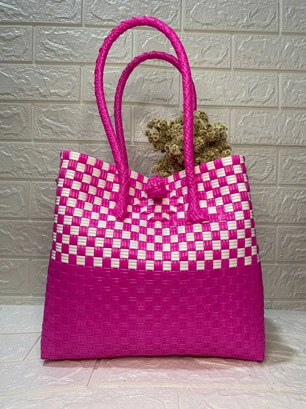 [Istana Anyaman] Tas Anyaman Jali Premium Edisi Kondangan Dapat Muat Gula 4-5 Kg Polos Setrip Tote Totebag 3