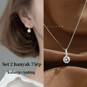 (Bebas beli 2 dapat bonus) Set01 Set 2 kalung anting hanyak 75rp titanium wanita Korea