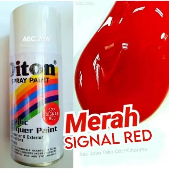 Cat Pilok Diton Spray Paint 823 Signal Red 150ml Sinyal Red Merah Solid Merah Cerah Pilox Pylox