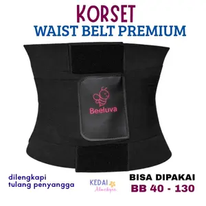 Korset Beeluva High Waist Wanita Premium Waist Belt dilengkapi Tulang Penyangga Bisa Dipakai BB 40-130 body shaper