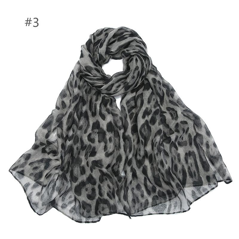 Product Introduction of High quality women's scarves for outdoor travel,Large scarf, 180cm x 80cm, made of Bali Yarn fabric, classic star leopard print, suitable as a hair scarf for women 7