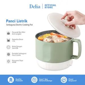 Panci Listrik 1.5L Serbaguna Electric Cooking Pot Penanak Nasi Anti Lengket