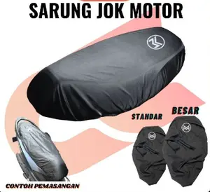 SARUNG JOK MOTOR COVER PELINDUNG JOK ANTI AIR COVER JOK MOTOR HITAM POLOS ORIGINAL MOSCOW GOOD QUALITY UNIVERSAL