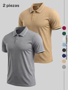 Polo de hombre transpirable y cómodo de manga corta, top versátil para senderismo, viajes y gimnasio al aire libre, ropa casual para todas las estaciones