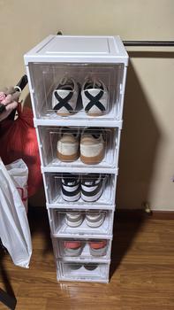 Product Review of Foldable Shoe Storage Rack Installation Free Shoes Cabinet Shelf Stackable Shoe Box with Lid from ** S** A** ** 0
