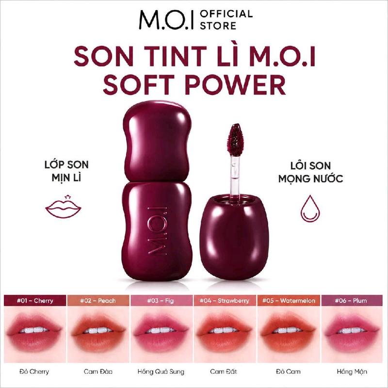 Combo 6 Son Tint Lì M.O.I Soft Power Matte Lip Tint 4ml