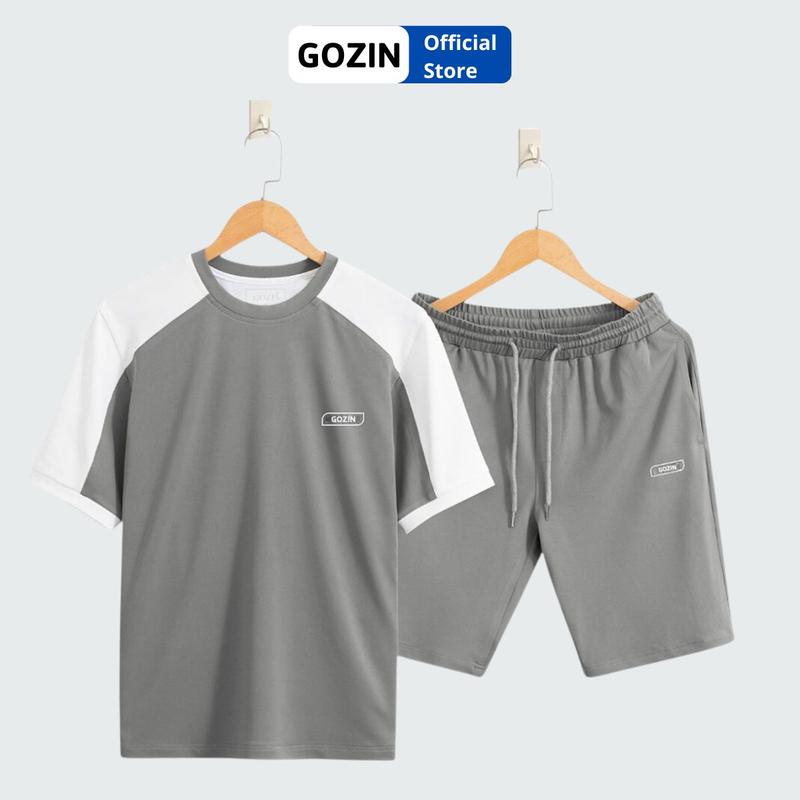 Bộ Quần Áo Nam GOZIN Cộc Tay Chất Liệu Poly Coolmax, Bộ Đồ Nam Mùa Hè Thấm Hút Mồ Hôi Menswear Polo Có Cổ Shirt
