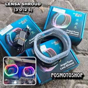 lensa Shroud Projector BiLED Acrylic Angel Eye Akrilik Crystal 5D WRGB Projie LED 3 Inchi  2.5 Inch Krista sportsday