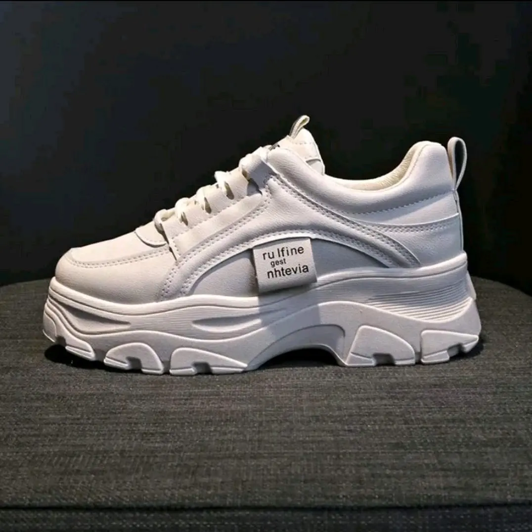 Sepatu Wanita Olahraga Rulfine Upin Casual Kasual Sport Putih Cewek Running Shoes Sneaker Korean Style