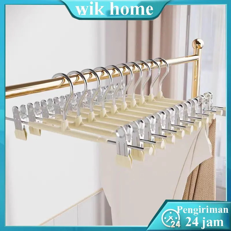 Hanger Celana Premium / Hanger Jepit Bahan/ Hanger Kerudung / Hanger Coating Premium Anti Karat/hanger baju/Gantungan Baju Jepit Dan Celana Gantungan Baju Hanger Jepit Besi Kawat Pants Hanger Clip Stainless Hanger Jepit Celana 0