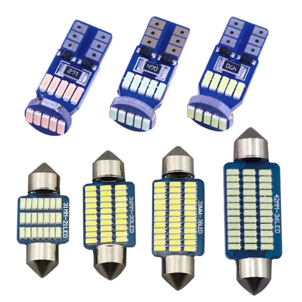 Bóng đèn LED, Đèn ô tô, 31Mm, 36Mm, 39Mm, 42Mm, C5w, C10w, T10, W5w, Siêu sáng, 3014 Smd, Canbus, Nội thất ô tô  Phụ Tùng