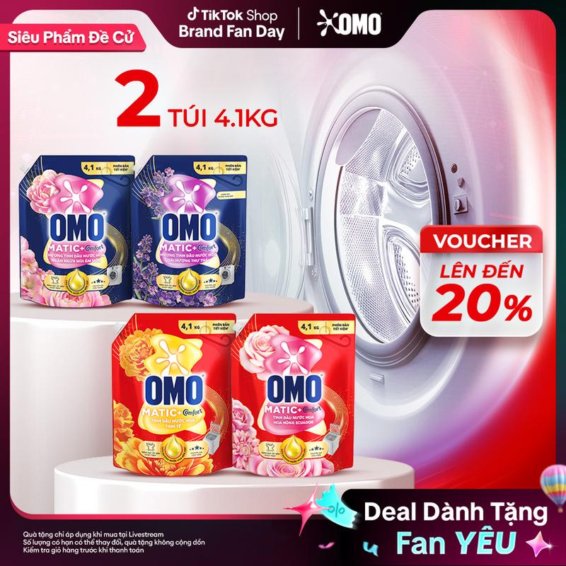 Combo 2 Nước giặt OMO Matic Hương Nước Hoa Comfort 4.1KG (túi)