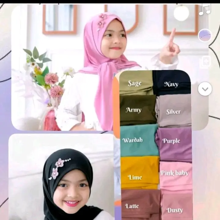HIJAB JILBAB SEGITIGA ANAK BUNGA MIRANDA 3-12 TAHUN