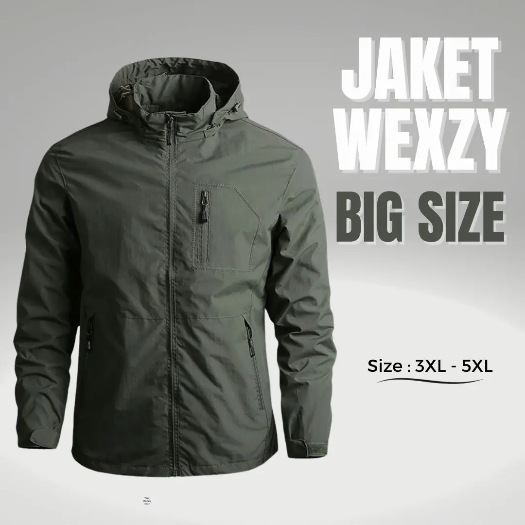 Larisko BIG SIZE  Jaket Windbreaker Wexzy Anti Air Anti Angin Original