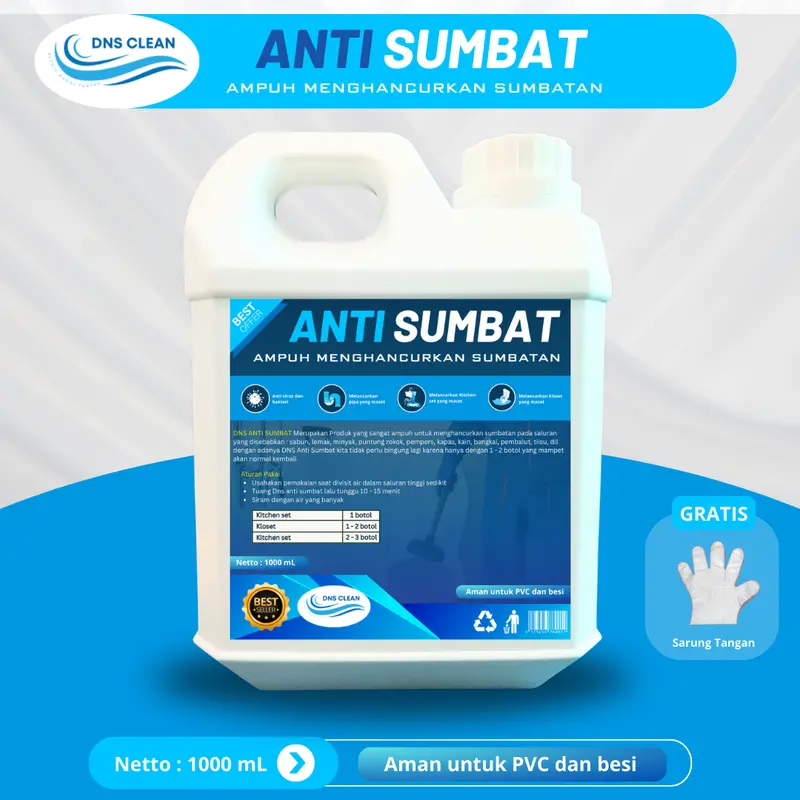 DNS Anti Sumbat Saluran Air Mampet Wasatafel Closet Pipa 1  Liter 1