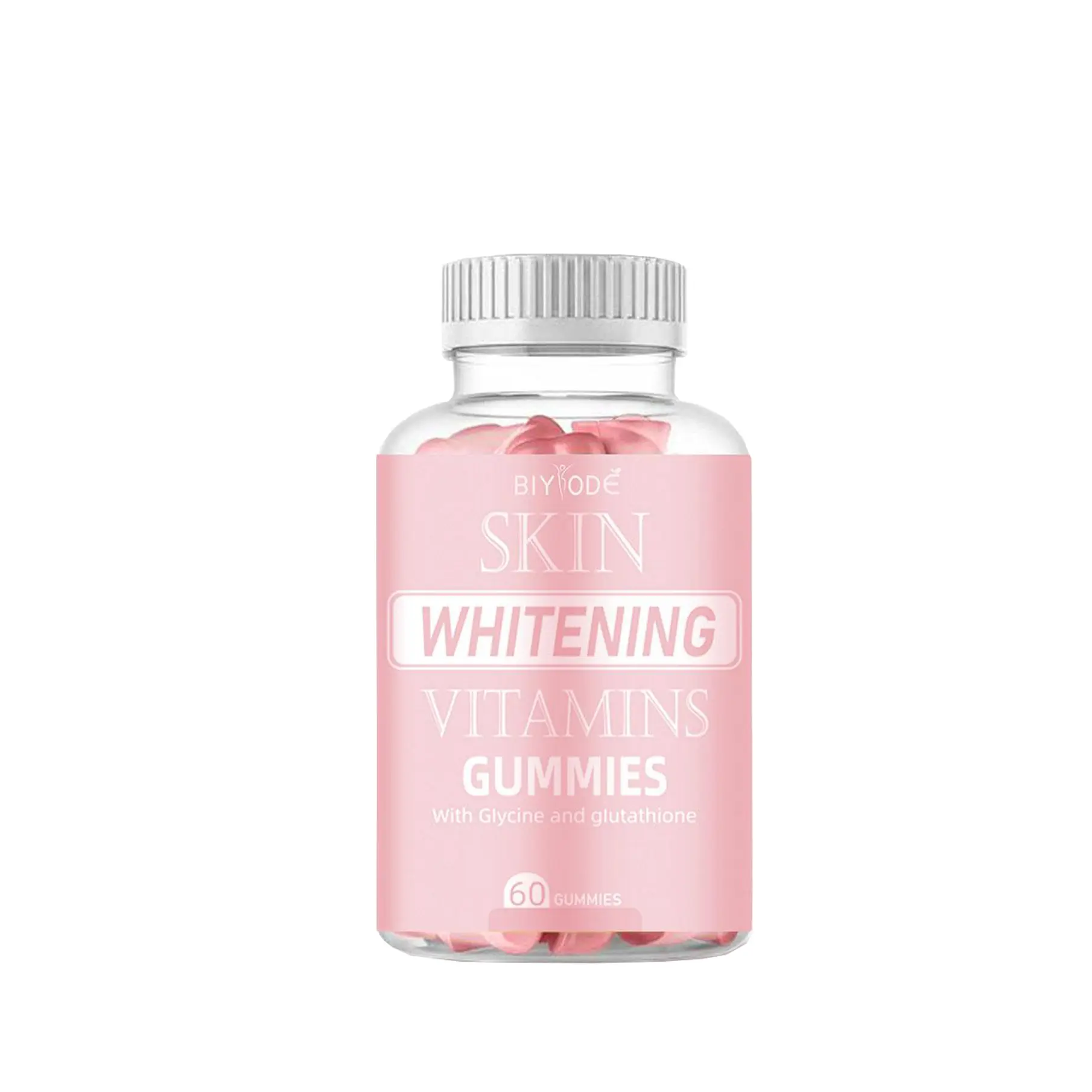 BIYODE Skin Whitening L-Glutathione Vitamins Gummies Glutathione Vegan Supplement With Glycine And Glutathione US FDA Certification 60pcs Glutathione Collagen Glow Healthcare Natural Beauty Colagen
