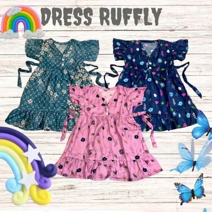 DRES RUFLY ANAK 0-6 TAHUN dres anak anak dres rayon dres bayi dres anak anak
