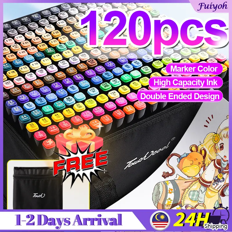 Painting Markers Manga Sketching Markers Art School Supplies Permanent Marker120 /60/80 color waterpoof art dupplies permanent marker long lasting 3D pen compatible 120pcs perfect for manga setching supplies office stationery marker pen set double head