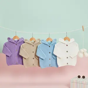 TRF KIDS Bunny Hoodie Premium Cardigan Rajut Bayi & Anak Bahan Rajut Premium Hoodie Telinga Lucu Nyaman untuk Kulit Sensitif Bayi dan Anak Sweater