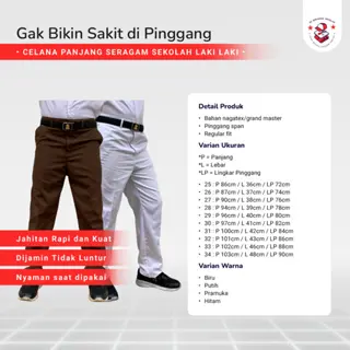 Seragam Sekolah Baju Putih SMP MTS  Rok Rempel Celana Panjang Biru Bahan Dril Nagatex Pinggang Karet Setelan By Bilyasa jaya lestari Fashion 5-6 Tahun Multicoloured 1
