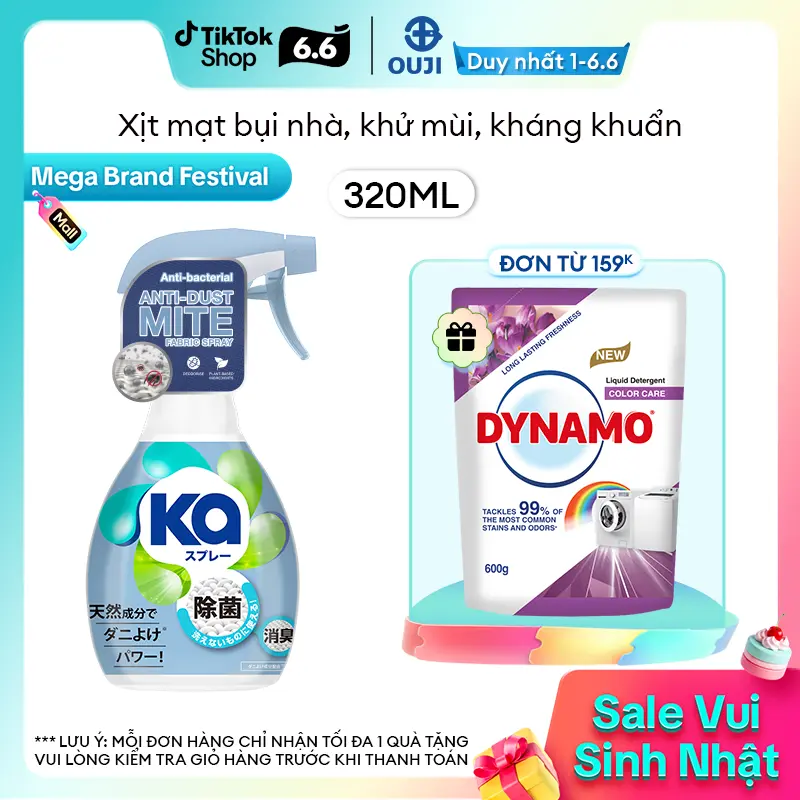 [ĐƠN 159K CÓ QUÀ] Chai Xịt KA Hỗ Trợ Giảm Mạt Bụi Nhà (320ml/Chai) - Xịt thơm Cho Giường, Nệm, Sofa, Rèm Cửa, Chăn, Ga, Gối, Đệm
