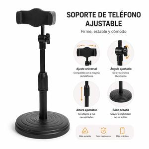 Soporte para teléfono celular, soporte universal de escritorio ajustable en altura y ángulo, soporte de soporte perezoso para dispositivos de 3.5 a 6.7 pulgadas Goshyda