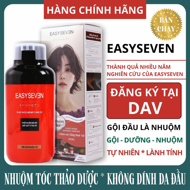  EASYSEVEN Dễ dàng nhuộm tóc tại nhà như gội đầu tiết kiệm thời gian & chi phí Nhuộm tóc thảo dược không dính da đầu 