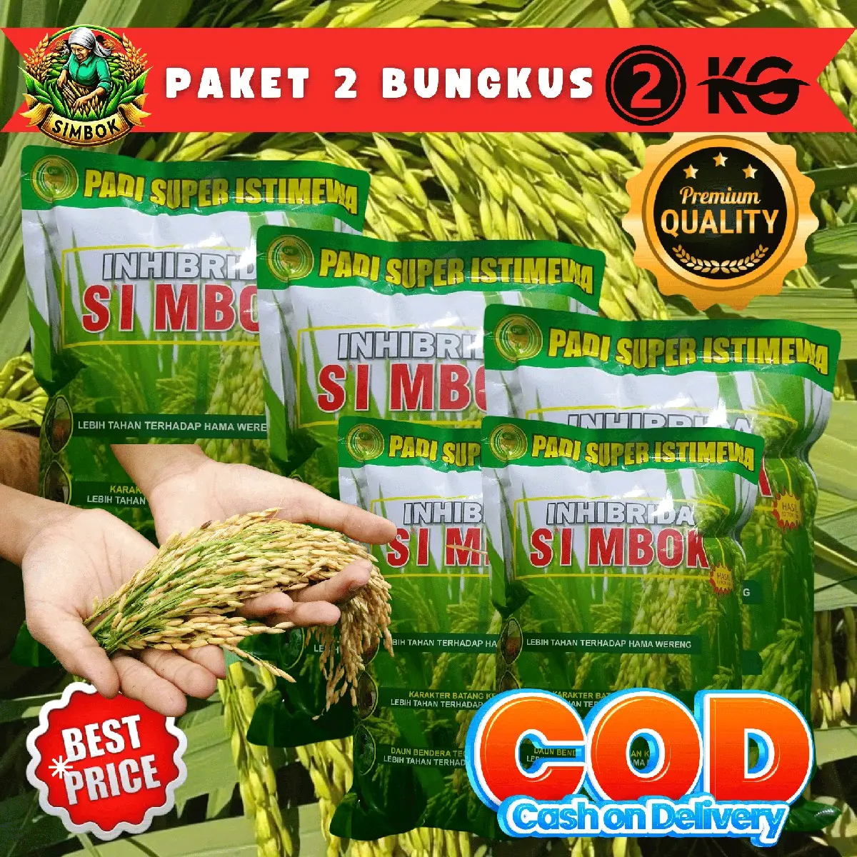 Paket ( 2 KG) Padi SIMBOK Premium Original