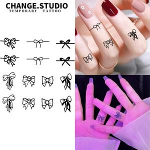 Hình xăm tạm thời, Thiết kế hình ảnh nhỏ nơ, Thích hợp cho hình xăm Ngón Tay Lâu 15 ngày, Không thấm nước và chống ma sát. Hình xăm dán