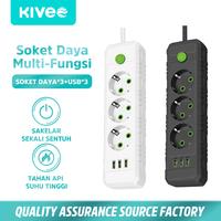 Gambar KIVEE Multi-Fungsi Stop Kontak 6-in-1 Sakelar Satu Tombol Colokan Listrik 3 Lubang USB & Type C Fast Charging Max 2500W Kabel 2M Hitam Peralatan - KV-ZGN10 Putih 6 in 1 dari Kivee Official Store Kab. Tangerang 1 Tokopedia