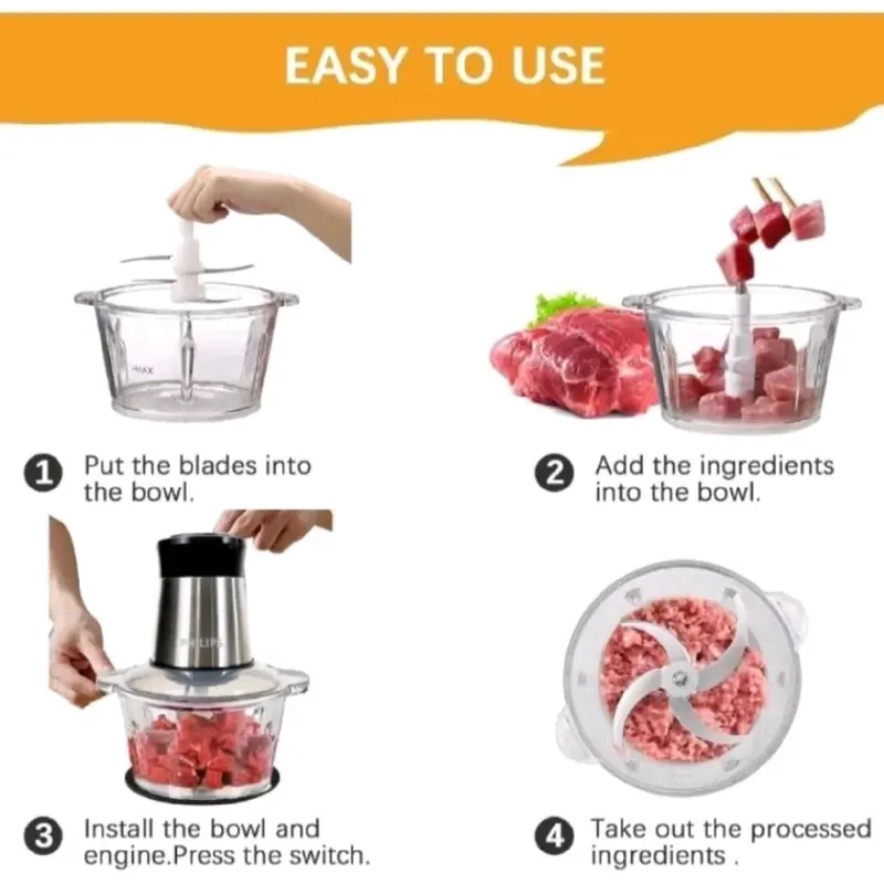 CHOPPER BLENDER PHILIPS PENGILING DAGING FOOD PROCESSOR 2L Penggiling 3