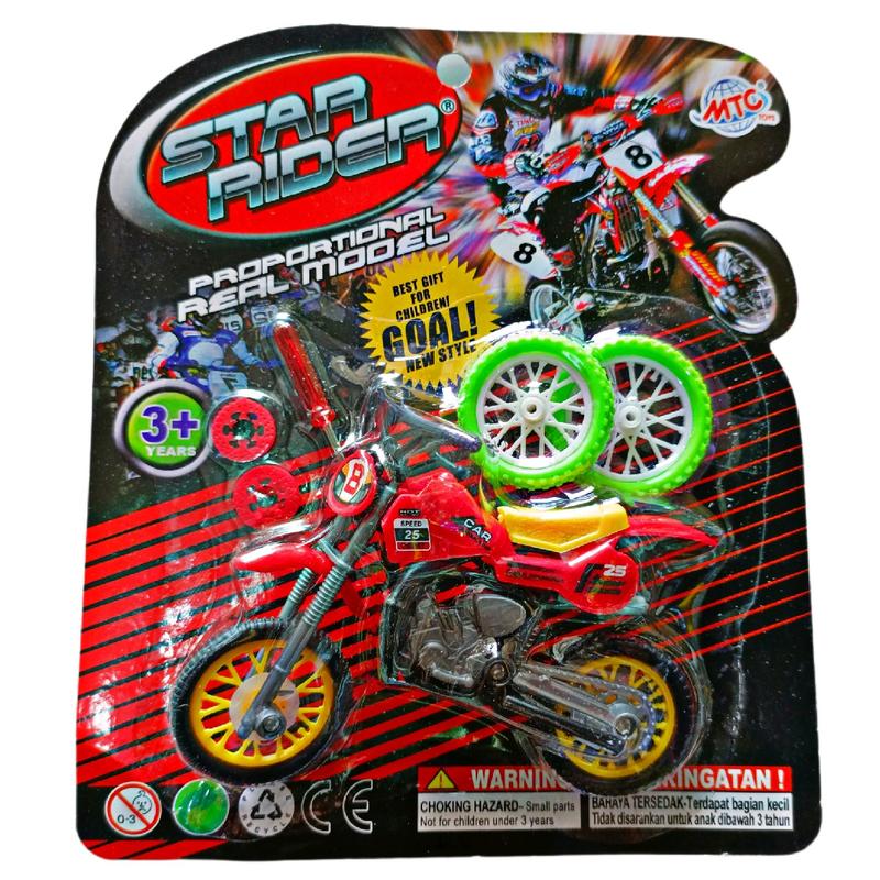 Mainan Anak Motor Trail Lengkap dengan Bonus 2 Bana dan Obeng  MAENAN MOTOR TRAIL Cocok untuk Usia 3-9 Tahun Cocok juga untuk remaja 3