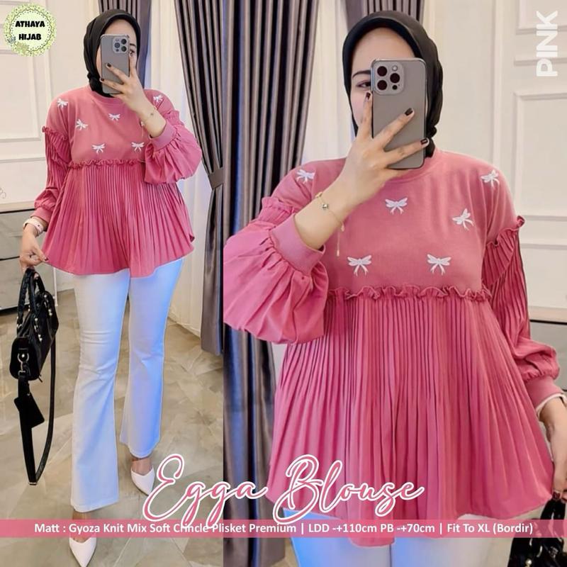 BLOUSE KNIT CIQITA ATASAN WANITA MIX BORDIR PITA Top Casual 4