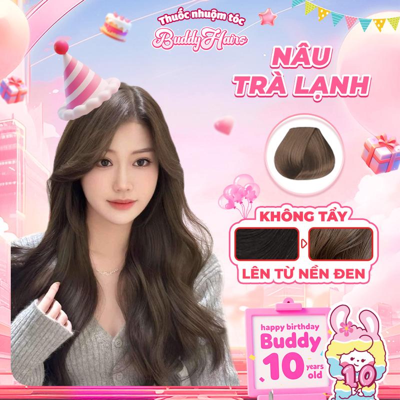 Thuốc nhuộm tóc Nâu Trà Lạnh không cần tẩy tóc | Thuốc nhuộm tóc BuddyHairs, Buddy.hairs
