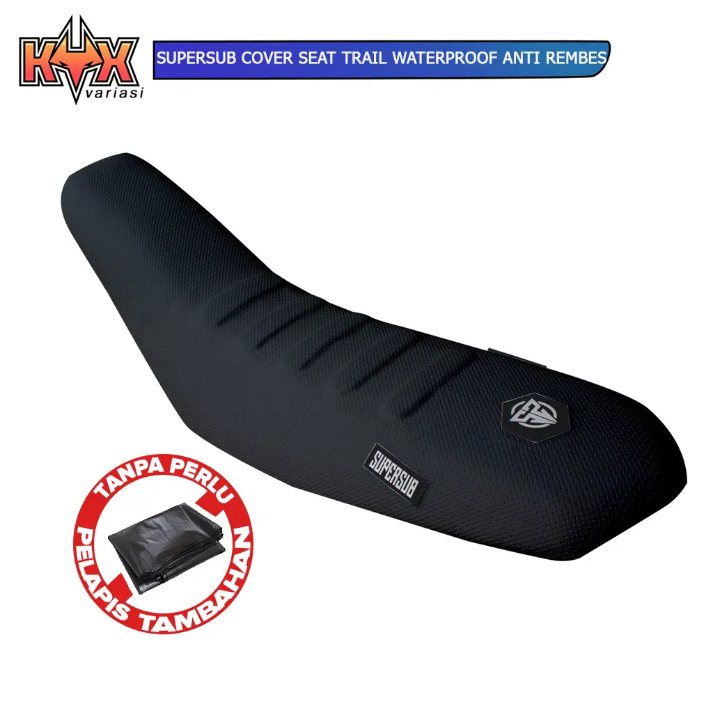 Seat Cover jok Bungkus Jok Sarung Jok Kulit Jok Trail Supemoto Hitam SuperSub Waterproof Anti Air Untuk CRF KLX Dtracker WR Motor