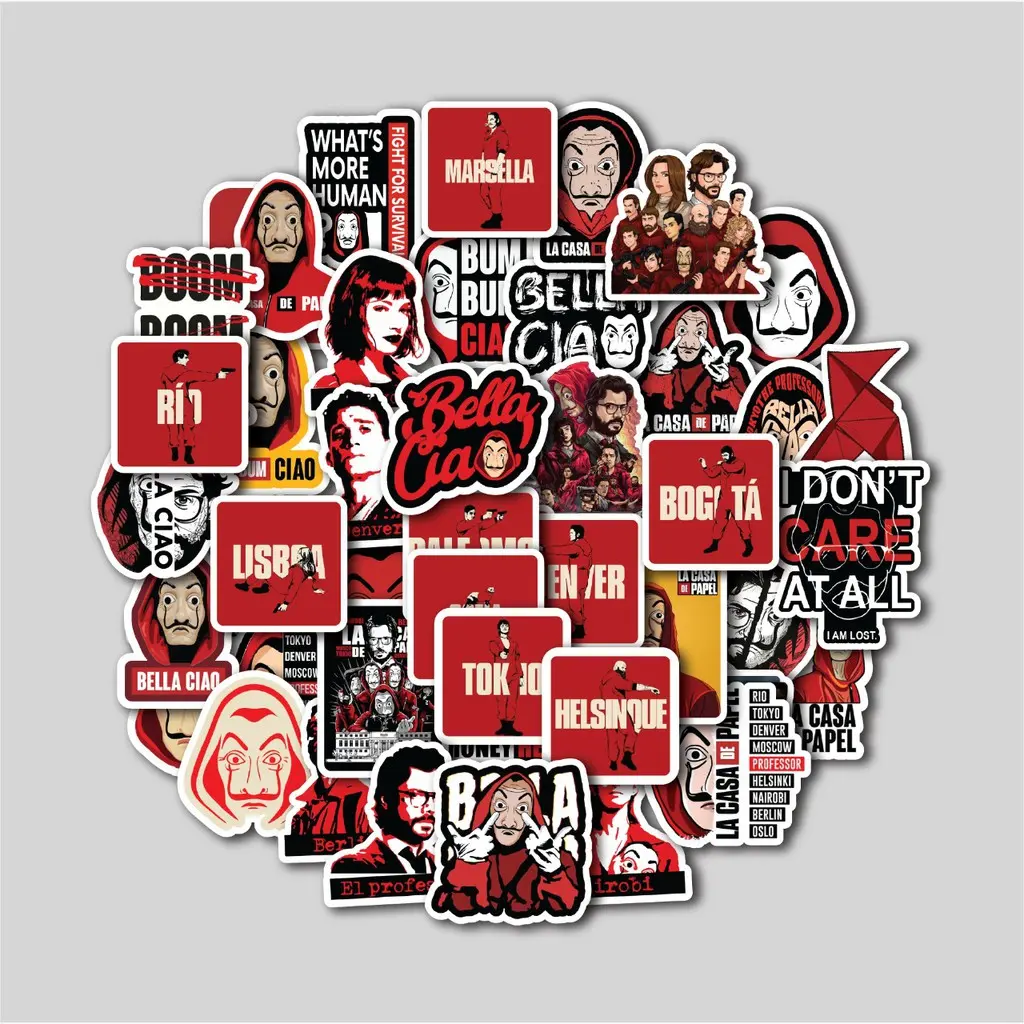 STICKER PACK MONEY HEIST | STICKER TUMBLER | STIKER LAPTOP KOPER HELM