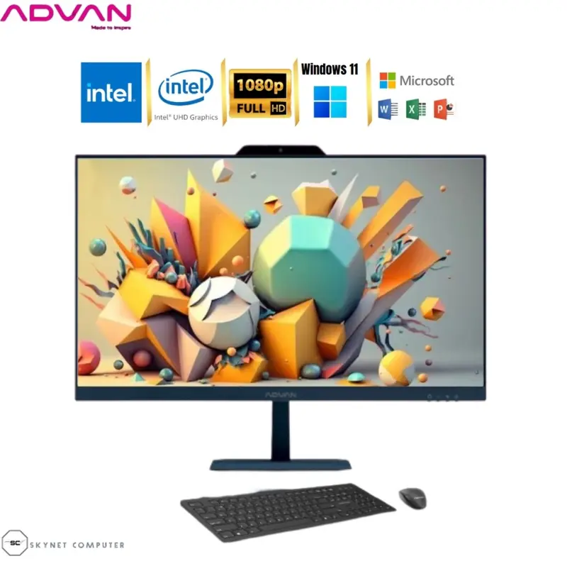 Advan All In One PC AIO One PC S Intel N100 4GB/128GB Windows 11 Original 0