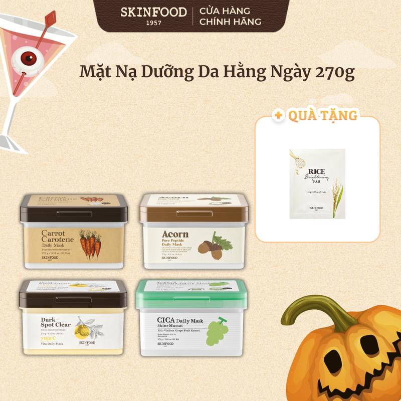 INT Hộp Mặt Nạ 30 Miếng Skinfood Dưỡng Da Hàng Ngày Cà Rốt Quả Sồi Yuja C CICA Daily Sheet Mask 270g