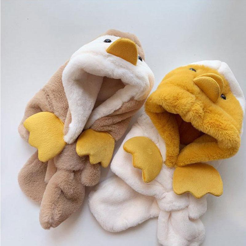 Product Introduction of Baby hat scarf integrated autumn and winter face protection plush baby ear protection hat with thick plush for boys and girls 8