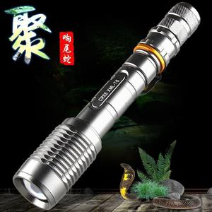 ไฟฉายซูมแสงแรง T6, กลางแจ้ง, ยิงระยะไกล 500 เมตร, ทำจากอลูมิเนียมอัลลอยด์