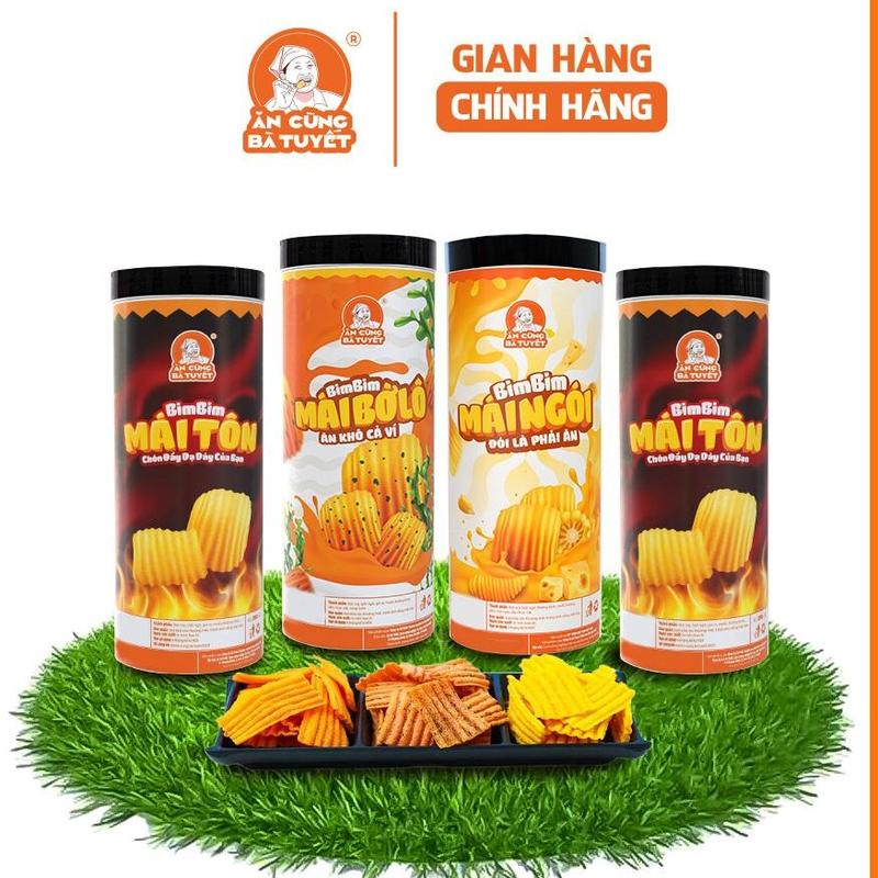 Combo MÁI ẤM GIA ĐÌNH gồm: 2 hũ  Bim Bim Mái Tôn, 1 hũ bim Mái Ngói, 1 hũ Bim Mái Bờ Lô  - Snack Ăn Vặt  ĂN CÙNG BÀ TUYẾT