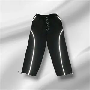 Celana Buggy Pant Terbaru Bisa Menyala / Celana Baggy Pants STRIPED REFLEKTIF Bahan Fleece Premium Nyaman Hangat Stylish dengan Garis Reflektif dan Potongan Longgar Modern