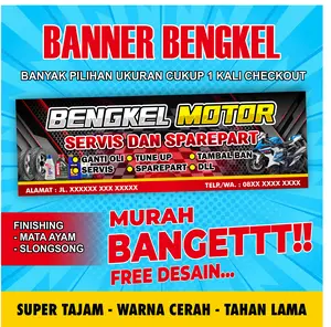 Cetak Spanduk Banner BENGKEL / Spanduk  WARUNG / Spanduk Laundry