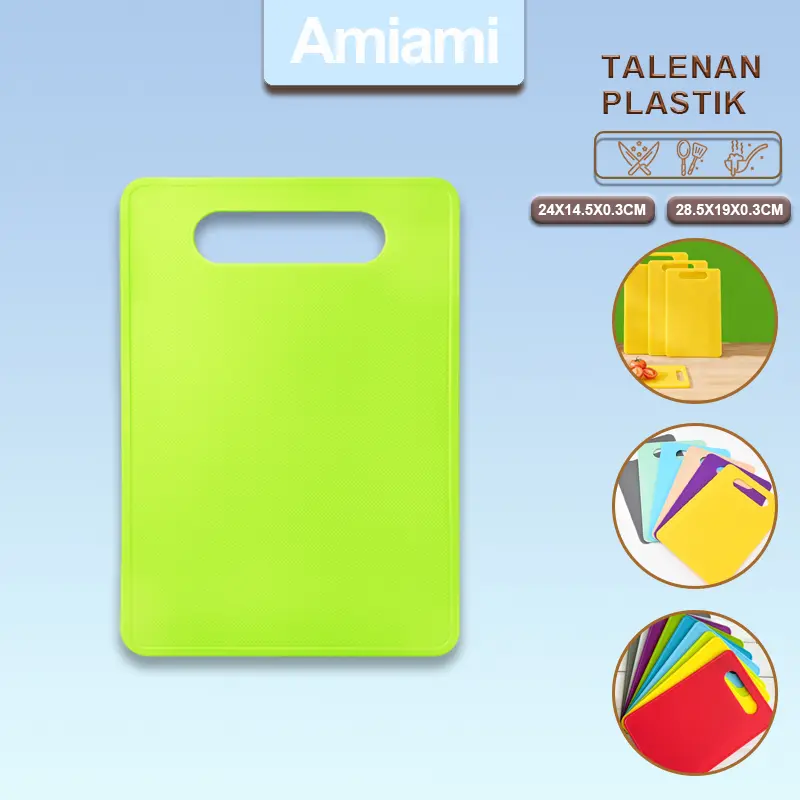Amiami Talenan Plastik Tipis Talenan Ekonomis Talenan Plastik Warni Cutting Board Telenan Dapur Serbaguna Talenan Plastik Food Grade Alas Potong Chopping Cutting Board Papan Polos Potong Sayur buah Daging Talenan Peralatan Dapur