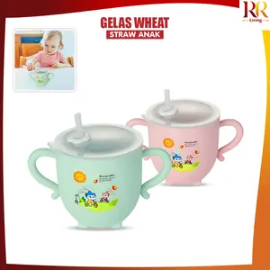 [COD] RR C381 Gelas Jerami Mug / Gelas Minum Anak Anti Tumpah Bahan Jerami / Baby Cup / Cangkir Anak Wheat Straw Karakter Kartun