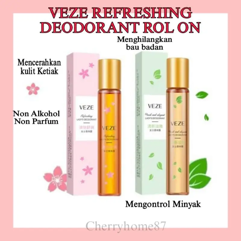 [BPOM] Veze Deodorant Wanita Herbal Ampuh atasi Bau Badan Keringat Berlebih 10ml Ketiak Kuning
